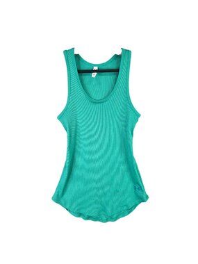 Womens Under Armour Green HeatGear Fitted Tank Top Polyester Blend Size S